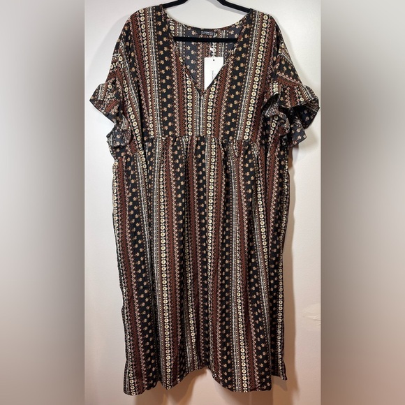 NWT‎ BloomChic Ruffle Sleeve V Neck Midi Dress Size 22/24 - Picture 2 of 8